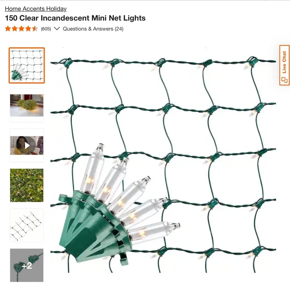 2 Sets of Home Accents Holiday 150 Clear Incandescent Mini Net Lights 4ft x 6 ft